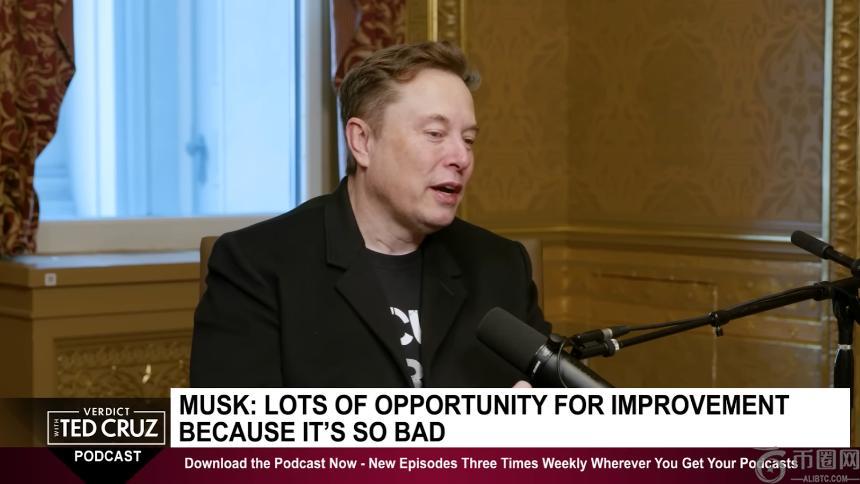  埃隆·马斯克（Elon Musk）在接受美国参议员泰德·克鲁兹（Ted Cruz）和本·弗格森（Ben Ferguson）采访时出现 